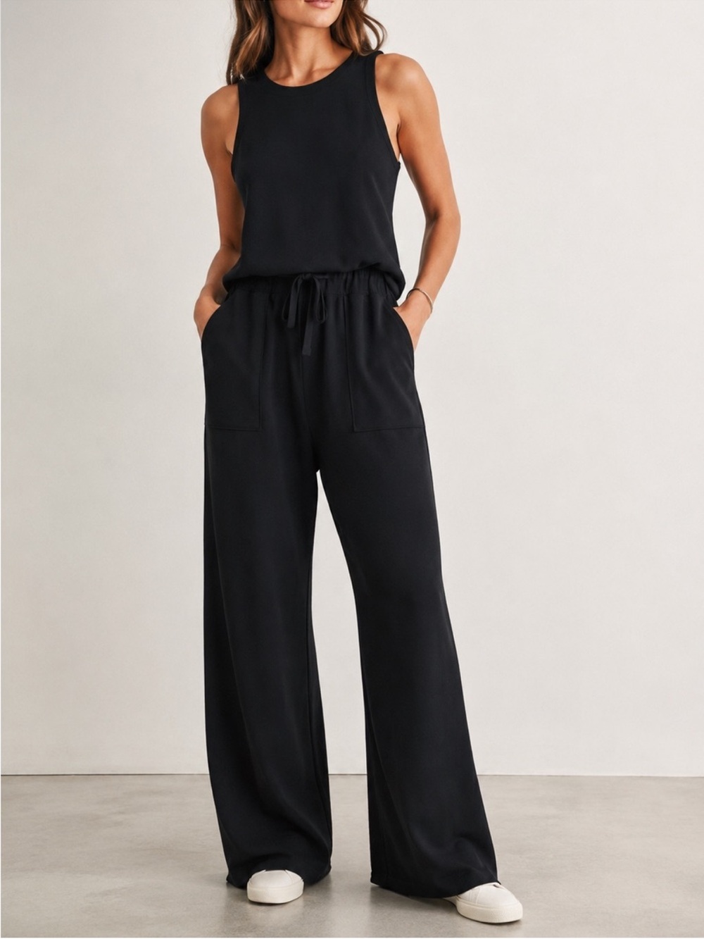 Spanx AirEssentials French Rib Jumpsuit in Black XL